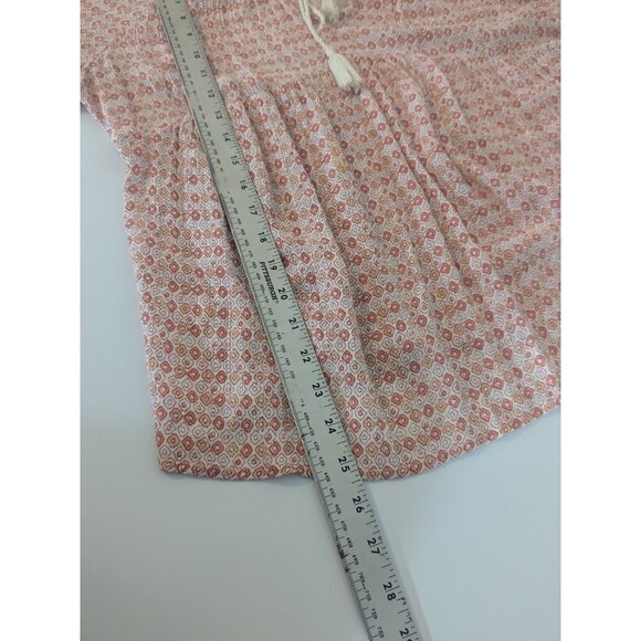 Old Navy Peasant Milkmaid Blouse Boho Floral Front Tie Womens L - Picture 9 of 10